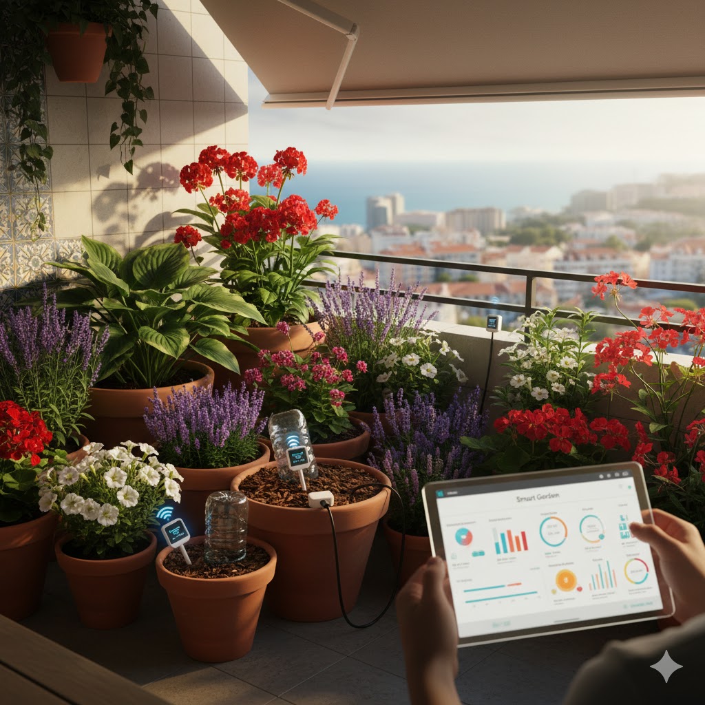 Flores em Vasos: Como Garantir que a sua Varanda sobrevive às Férias de Verão.