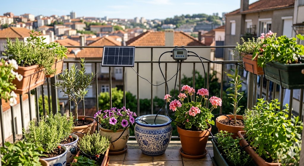 Rega solar inteligente para varandas e terraços em Utilidades Rega solar inteligente