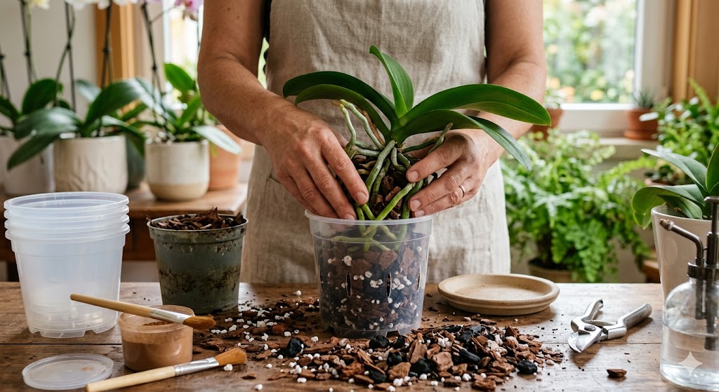 Como Replantar uma Orquídea Sem Danificar as Raízes em Interior Replantar uma Orquídea